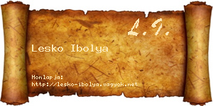 Lesko Ibolya névjegykártya